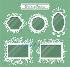 白色的婚礼框架矢量